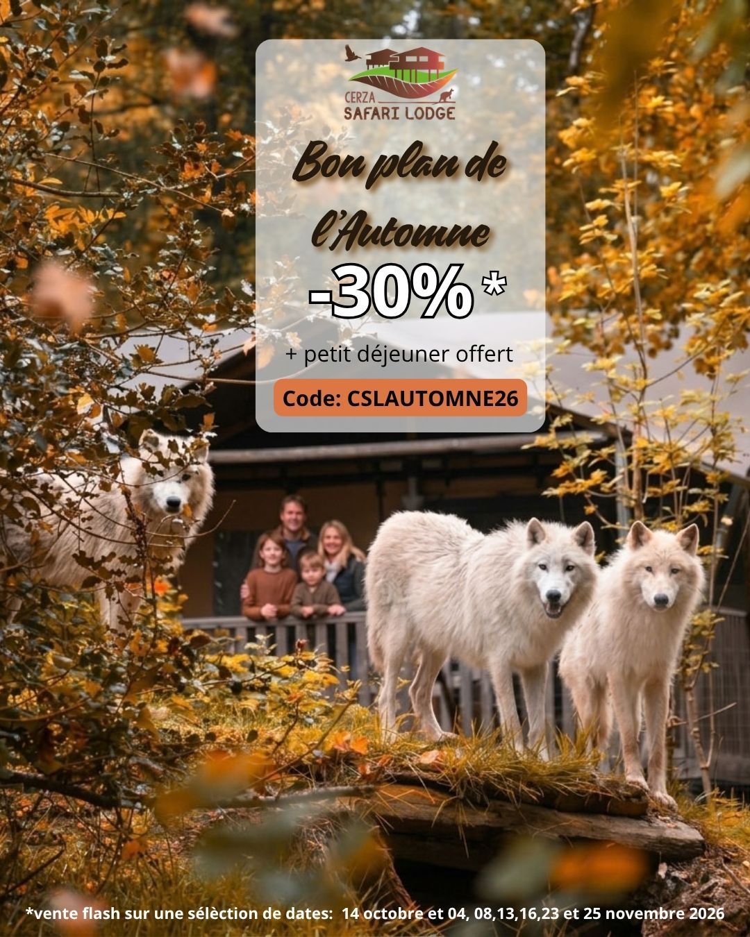 cerza safari lodge promo automne 2026